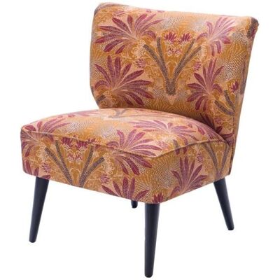 Fauteuil Rétro en Velours Jaune avec Palmiers - Publicité Fauteuil Rétro en Velours Jaune avec Palmiers - Publicité