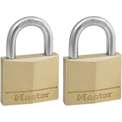 Master Lock 140EURT Brass Padlock Set - 2 Locks, 40mm, Keyed Alike Master Lock 140EURT Brass Padlock Set - 2 Locks, 40mm, Keyed Alike