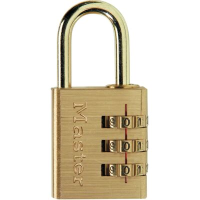 Cadenas à combinaison 3 chiffres en finition laiton 30mm - cadenas de bagages/alarm Cadenas à combinaison 3 chiffres en finition laiton 30mm - cadenas de bagages/alarm