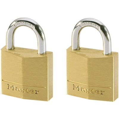 Master Lock Messing Hangslot - 30mm, 4-Pin, zelfde sleutel, 2 stuks Master Lock Messing Hangslot - 30mm, 4-Pin, zelfde sleutel, 2 stuks