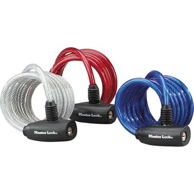 Master Lock 8127EURTRI Bike Lock - Steel, 3 Locks, 1.8m Master Lock 8127EURTRI Bike Lock - Steel, 3 Locks, 1.8m