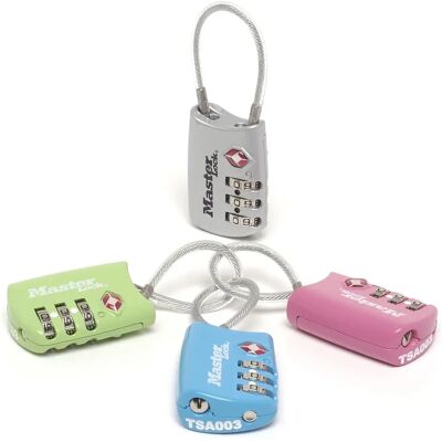 Zamek TSA Master Lock 4688EURD - Wytrzymałe metalowe, Kolorowe, 30mm Zamek TSA Master Lock 4688EURD - Wytrzymałe metalowe, Kolorowe, 30mm