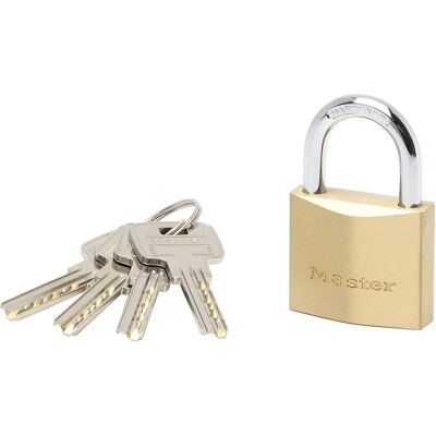 Fecho de Latão Master Lock - 40mm, arco de aço, alta segurança Fecho de Latão Master Lock - 40mm, arco de aço, alta segurança