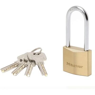 Fecho de latão MASTER LOCK - Corpo 40mm, Argola 51mm - Fecho com chave - Segurança duradoura Fecho de latão MASTER LOCK - Corpo 40mm, Argola 51mm - Fecho com chave - Segurança duradoura