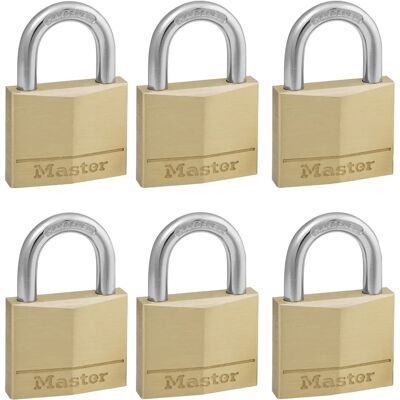 Zamek mosiężny - 6 sztuk - 40mm Klucz taki sam Zamek mosiężny - 6 sztuk - 40mm Klucz taki sam