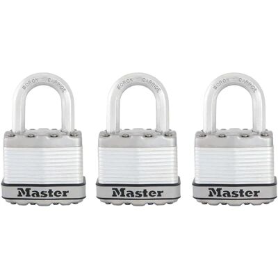 Master Lock M1EURTRI Cadenas en Acier Laminé Excell 45mm - Même Clé - Publicité Master Lock M1EURTRI Cadenas en Acier Laminé Excell 45mm - Même Clé - Publicité