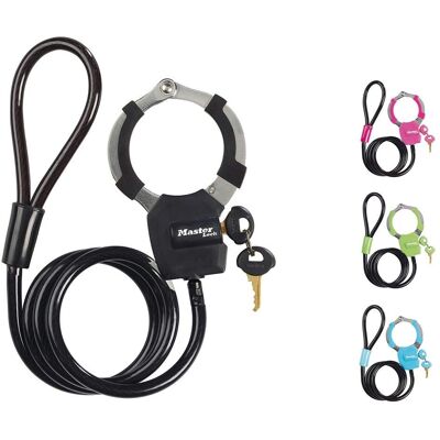 Master Lock Kabel met hangslot - 1m Zwart - Beveiligingsslot voor scooter Master Lock Kabel met hangslot - 1m Zwart - Beveiligingsslot voor scooter