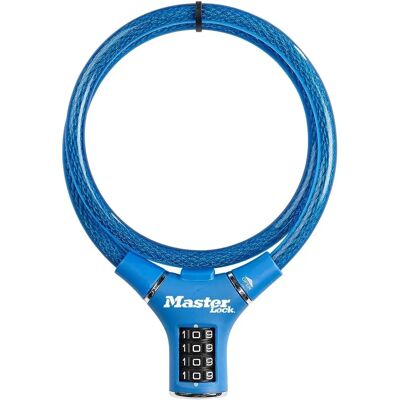 Master Lock Sykkellås Kabel - 90cm Blå - Utendørs Master Lock Sykkellås Kabel - 90cm Blå - Utendørs