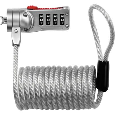 Master Lock 2120EURD Cable Lock - Grey, Red, 1.8 m Master Lock 2120EURD Cable Lock - Grey, Red, 1.8 m
