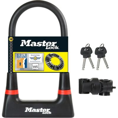 Czarny Zamek na Klucz Master Lock - Bezpieczeństwo Rowerowe - Certyfikowany Czarny Zamek na Klucz Master Lock - Bezpieczeństwo Rowerowe - Certyfikowany