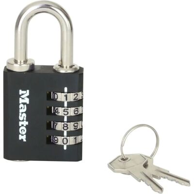 Master Lock Black Combination Padlock - 40mm, Indoor, with Override Key Master Lock Black Combination Padlock - 40mm, Indoor, with Override Key