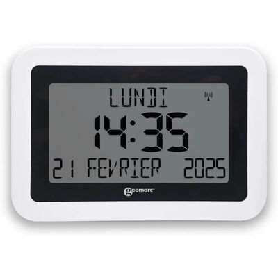 Geemarc Weißer Funkuhr - Großes Digitaldisplay - Demenzfreundlich Geemarc Weißer Funkuhr - Großes Digitaldisplay - Demenzfreundlich