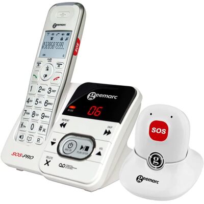 Téléphone sans fil senior Geemarc Amplidect 295 SOS-Pro avec bouton d’urgence Téléphone sans fil senior Geemarc Amplidect 295 SOS-Pro avec bouton d’urgence