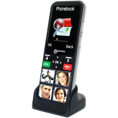 Téléphone Senior Geemarc - Bouton SOS, Compatible Appareils Auditifs - Noir - Publicité Téléphone Senior Geemarc - Bouton SOS, Compatible Appareils Auditifs - Noir - Publicité