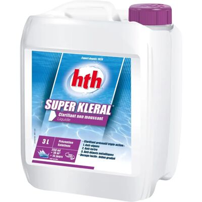Clarifiant de piscine hth Super Kleral - 3L - Formule 3-en-1 efficace - Publicité Clarifiant de piscine hth Super Kleral - 3L - Formule 3-en-1 efficace - Publicité