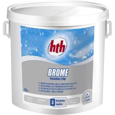HTH - Brome Lent - 20 g - Pastilles - Désinfectant pour piscines - Publicité HTH - Brome Lent - 20 g - Pastilles - Désinfectant pour piscines - Publicité