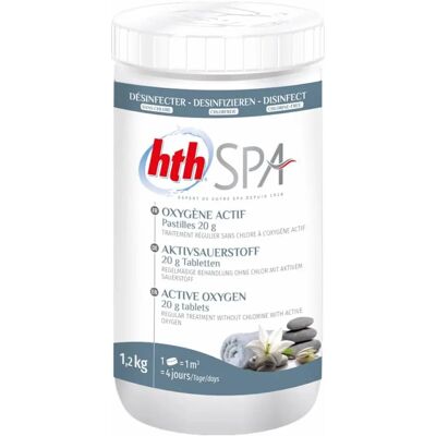 Pastilles d'oxygène actif hth Spa - Désinfection sans chlore - 20 g - Publicité Pastilles d'oxygène actif hth Spa - Désinfection sans chlore - 20 g - Publicité