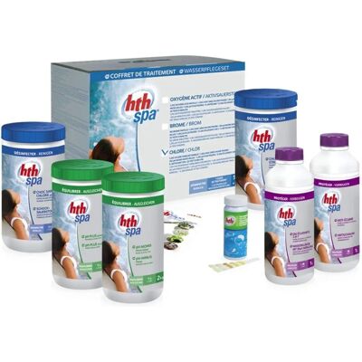 Kit complet de traitement spa hth avec chlore - 5L, 1,250 kg, 1L, 400g - Publicité Kit complet de traitement spa hth avec chlore - 5L, 1,250 kg, 1L, 400g - Publicité