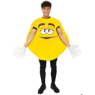 Déguisement Bonbon Gomme - Jaune M&M's pour Adultes - Publicité Déguisement Bonbon Gomme - Jaune M&M's pour Adultes - Publicité