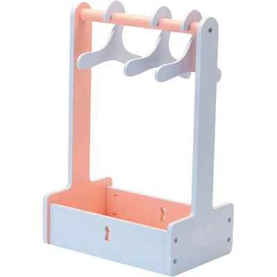 Penderie en bois pour poupée Petitcollin - 40,5x27,5x17,5 cm - Bleu - Rangement poupée - Publicité Penderie en bois pour poupée Petitcollin - 40,5x27,5x17,5 cm - Bleu - Rangement poupée - Publicité