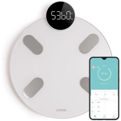LIVOO Cyfrowa Waga - Bluetooth Ciało z 13 Parametrami LIVOO Cyfrowa Waga - Bluetooth Ciało z 13 Parametrami