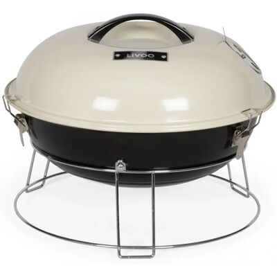 LIVOO Barbecue à charbon portable - Ø34cm - Champagne et noir - Gril - Publicité LIVOO Barbecue à charbon portable - Ø34cm - Champagne et noir - Gril - Publicité