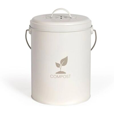 Umweltfreundlicher Kompostbehälter - 6 L - Metall mit Kohlenstofffilter - Elegante Küchenschale Umweltfreundlicher Kompostbehälter - 6 L - Metall mit Kohlenstofffilter - Elegante Küchenschale
