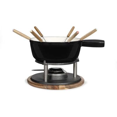 Livoo Gusseisen Emailliert Fondue-Set - 6 Personen - Schwarz Livoo Gusseisen Emailliert Fondue-Set - 6 Personen - Schwarz