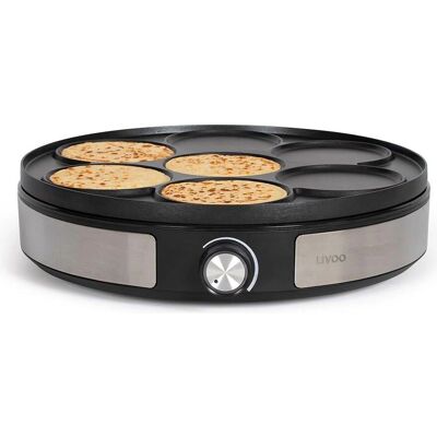 Livoo 2-in-1 Crêpepfanne - Abnehmbare, Spülmaschinengeeignete Platte, 1500W, Einstellbarer Thermostat, Antihaft, Inklusive Zubehör Livoo 2-in-1 Crêpepfanne - Abnehmbare, Spülmaschinengeeignete Platte, 1500W, Einstellbarer Thermostat, Antihaft, Inklusive Zubehör