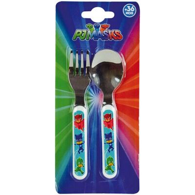 Fun House - Set Posate Pyjamasques - Plastica + acciaio inossidabile, bianco Fun House - Set Posate Pyjamasques - Plastica + acciaio inossidabile, bianco