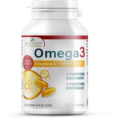 Les 3 Chênes Oméga 3 120 Capsules - Complément alimentaire - Publicité Les 3 Chênes Oméga 3 120 Capsules - Complément alimentaire - Publicité