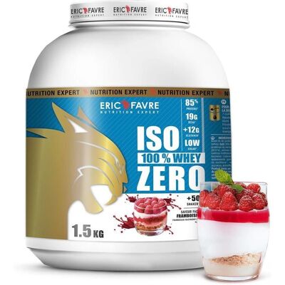 Eric Favre Iso Zero 100% Whey Framboise - Poudre de protéine - Publicité Eric Favre Iso Zero 100% Whey Framboise - Poudre de protéine - Publicité