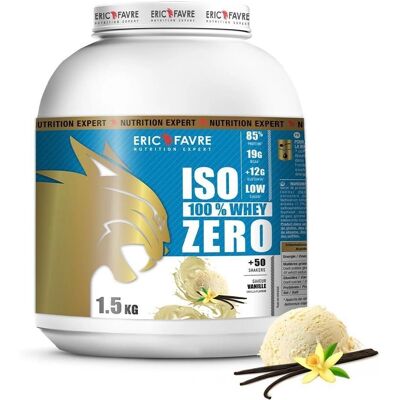 Eric Favre Iso 100% Whey Vanille - Protéine de lactosérum - 1500g - Publicité Eric Favre Iso 100% Whey Vanille - Protéine de lactosérum - 1500g - Publicité