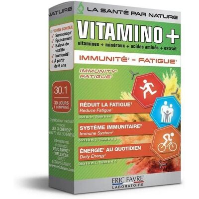 Eric Favre Vitamino+ - Multivitamines pour immunité et fatigue - 30 pcs - Publicité Eric Favre Vitamino+ - Multivitamines pour immunité et fatigue - 30 pcs - Publicité