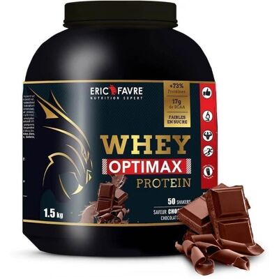 Eric Favre Whey Optimax Poudre de Protéines Chocolat - Poudre de Protéines - Publicité Eric Favre Whey Optimax Poudre de Protéines Chocolat - Poudre de Protéines - Publicité