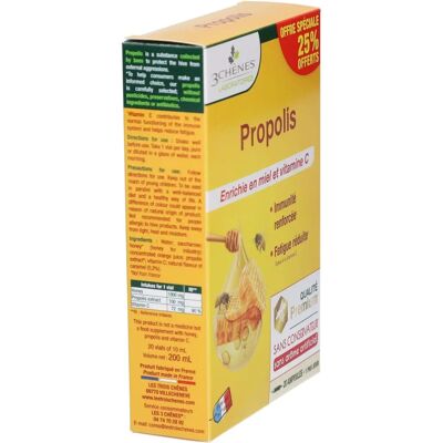 Les 3 Chênes Propolis Complément - 20x10ml - Publicité Les 3 Chênes Propolis Complément - 20x10ml - Publicité