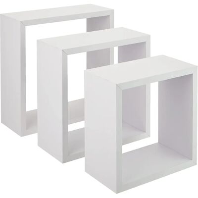 Homea Cube Wandplanken - 3 Maten Moderne Decoratie Homea Cube Wandplanken - 3 Maten Moderne Decoratie