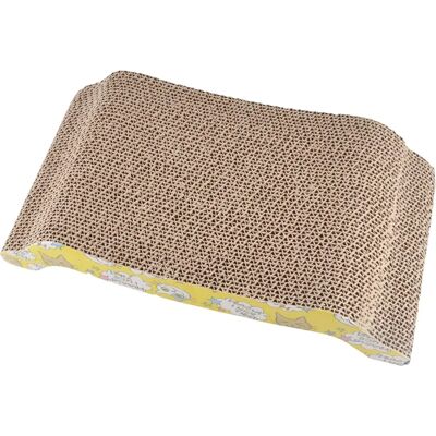 Love Story Reversible Cardboard Cat Scratcher - Yellow - 43x22x8.8 cm Love Story Reversible Cardboard Cat Scratcher - Yellow - 43x22x8.8 cm