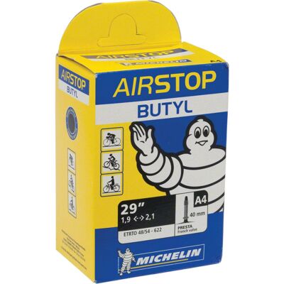 Câmara de ar Michelin 29" A4 AirStop - Valvula Presta 40mm - Câmara de Ar Câmara de ar Michelin 29" A4 AirStop - Valvula Presta 40mm - Câmara de Ar