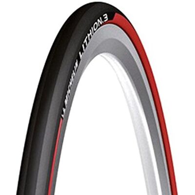 Pneu pliable Michelin Lithion 3 - 700c 25mm Rouge - Publicité Pneu pliable Michelin Lithion 3 - 700c 25mm Rouge - Publicité