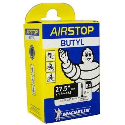 Michelin - B4 Airstop - 27.5 - Presta 60mm - Câmara de ar Michelin - B4 Airstop - 27.5 - Presta 60mm - Câmara de ar