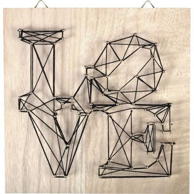 Graine Créative Drewniana sztuka z niciami Miłość - Zestaw String Art Graine Créative Drewniana sztuka z niciami Miłość - Zestaw String Art