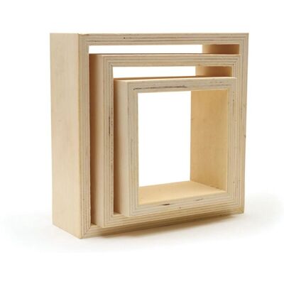 Étagères carrées en bois Graine Créative - Ensemble de 3 - 22x22x8cm - Publicité Étagères carrées en bois Graine Créative - Ensemble de 3 - 22x22x8cm - Publicité
