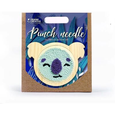 Zestaw Punch Needle Koala od Graine Créative - Ø 15 CM - Prezent rękodzieło Zestaw Punch Needle Koala od Graine Créative - Ø 15 CM - Prezent rękodzieło