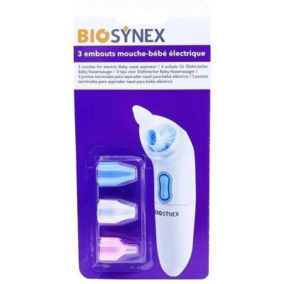 Embouts pour Mouche-Bébé Biosynex - 3 Tips en Silicone, Doux & Sûrs, Compatibles avec Biosynex - Publicité Embouts pour Mouche-Bébé Biosynex - 3 Tips en Silicone, Doux & Sûrs, Compatibles avec Biosynex - Publicité
