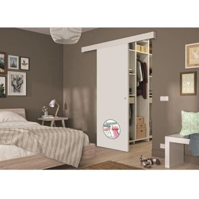 Optimum - Kit porte coulissante - Blanc - 204x83x4 cm Optimum - Kit porte coulissante - Blanc - 204x83x4 cm