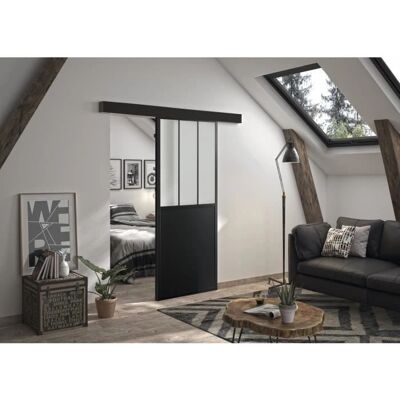 OPTIMUM Kit porte coulissante - Verre dépoli noir - Sliding Door Kit OPTIMUM Kit porte coulissante - Verre dépoli noir - Sliding Door Kit
