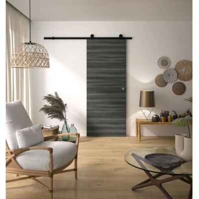 Kit porte coulissante OPTIMUM MILANO2 - Noir - 204x83x3,6cm - Acier Kit porte coulissante OPTIMUM MILANO2 - Noir - 204x83x3,6cm - Acier