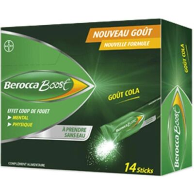 Berocca Boost - Vitamines - 14 Sticks - Goût Cola - Effet Coup de Fouet Mental et Physique - Publicité Berocca Boost - Vitamines - 14 Sticks - Goût Cola - Effet Coup de Fouet Mental et Physique - Publicité