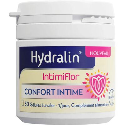Bayer Hydralin Intimiflor - Équilibre Vaginal - 30 Gélules - Publicité Bayer Hydralin Intimiflor - Équilibre Vaginal - 30 Gélules - Publicité